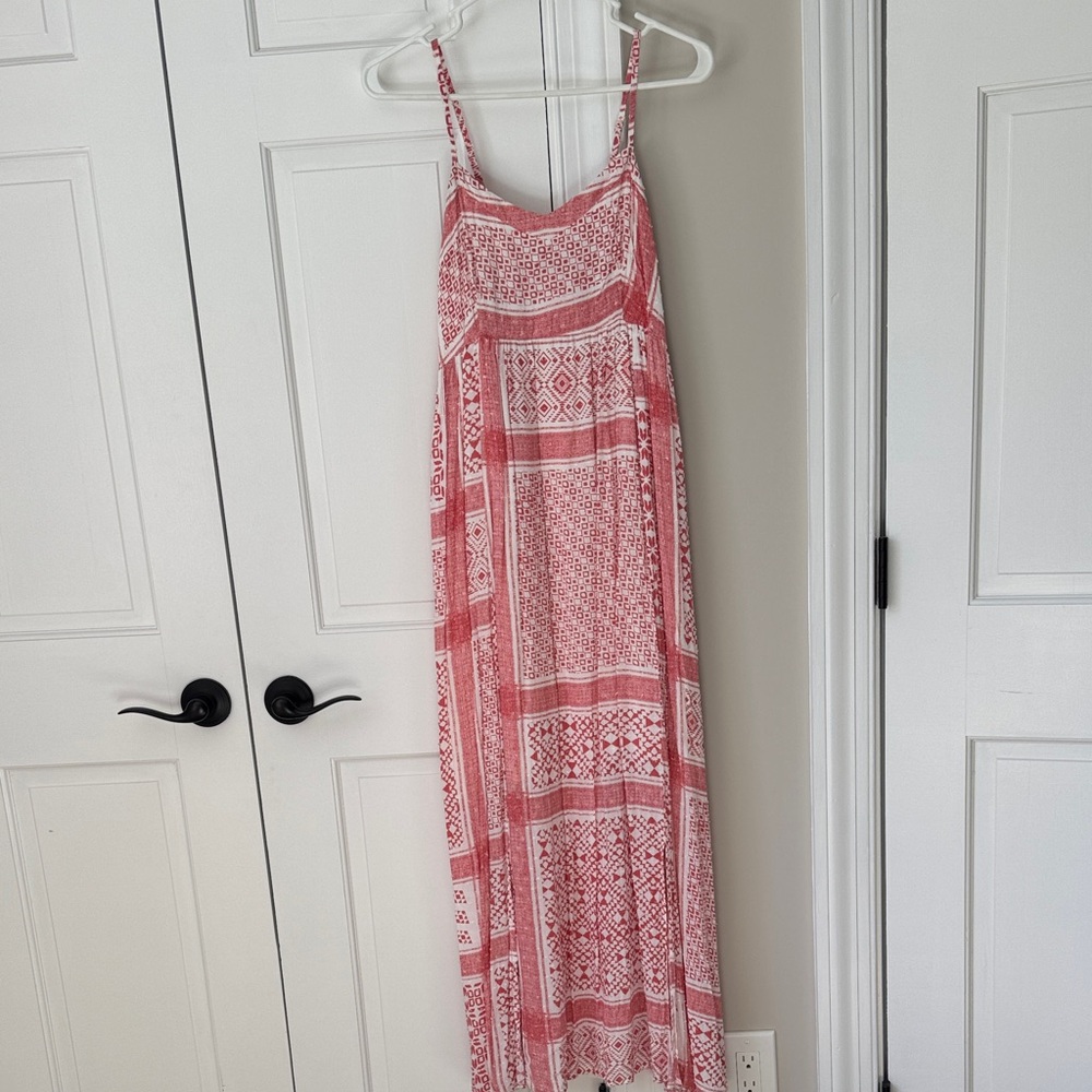 Coral Patterned Maxi Dress